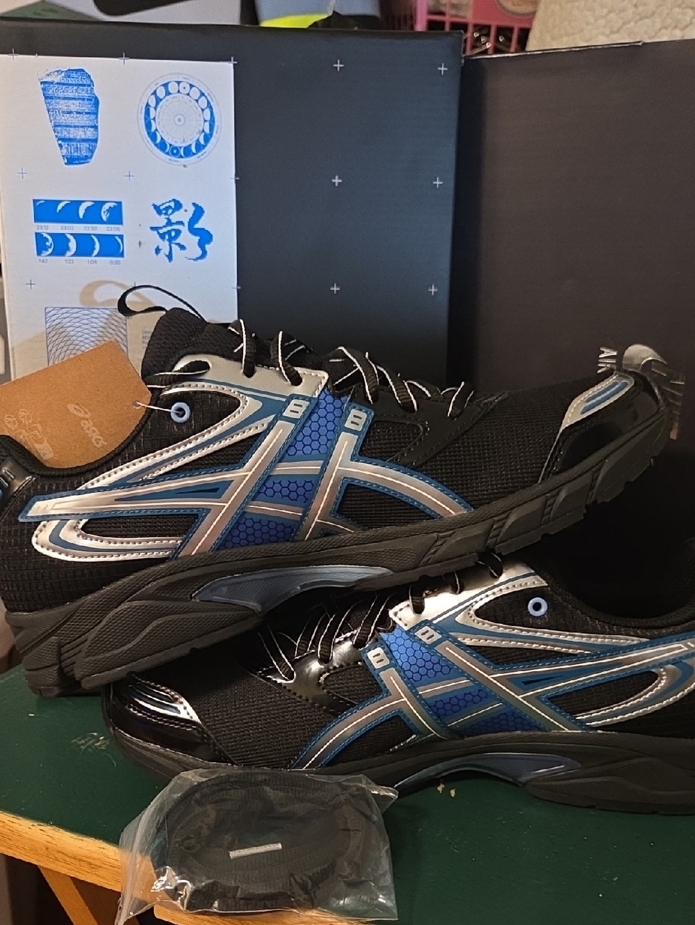 ASICS Black and Blue Men's Athletic Sneakers